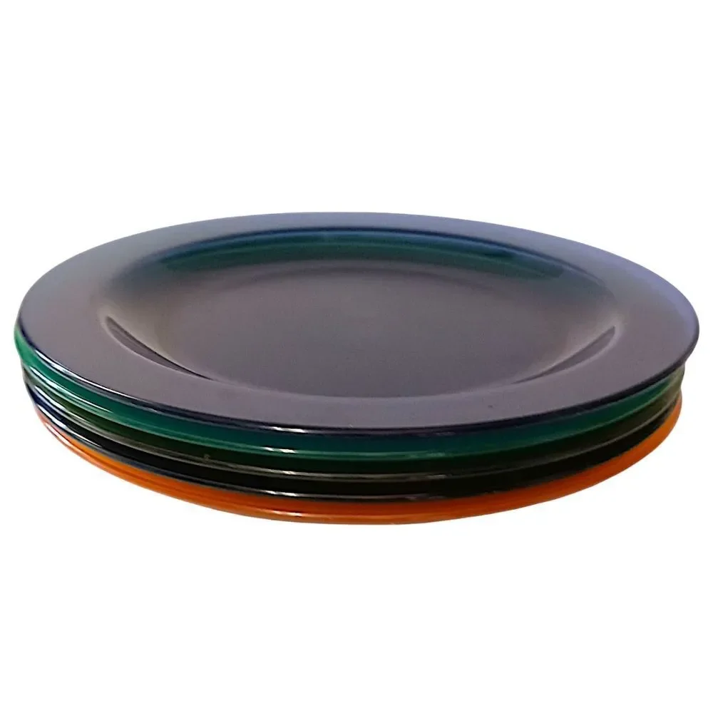 5 Ikea Hagberg & Hagberg Dinner Plates Sola Translucent Plastic Vintage Colorful